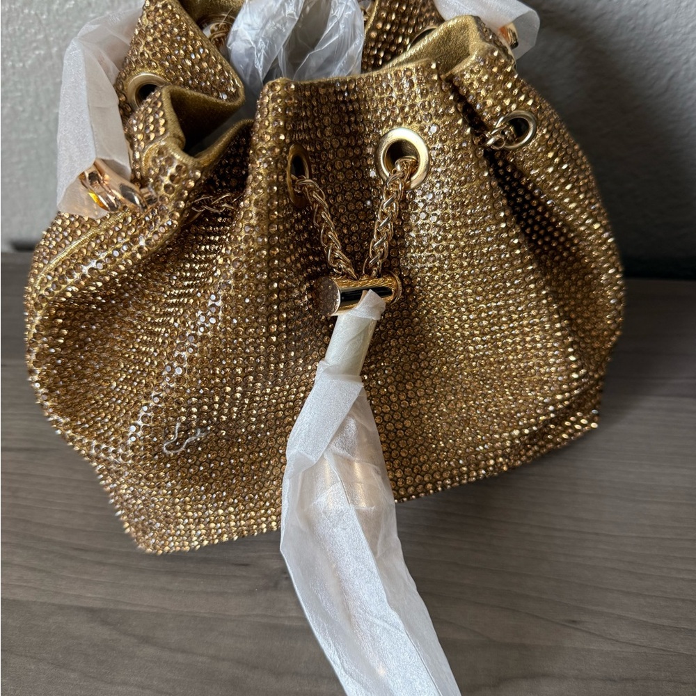 Gold Rhinestone Evening Clutch - Picture 4 of 11